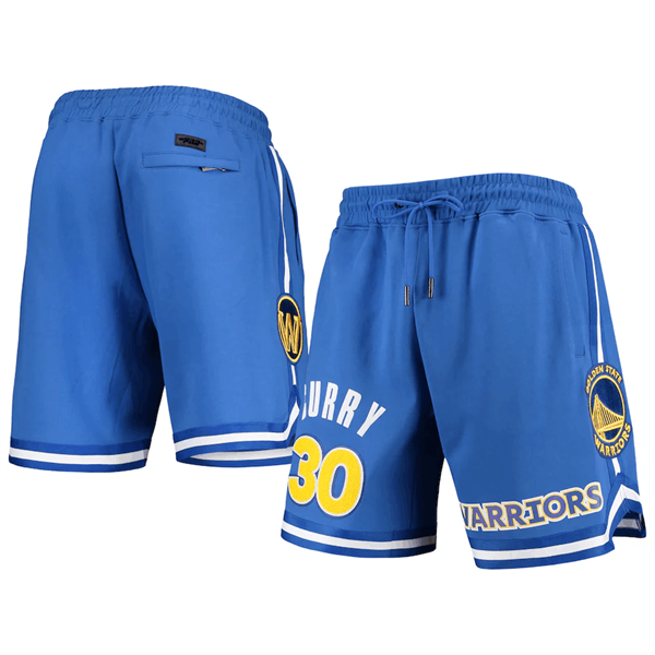 Men's Golden State Warriors #30 Stephen Curry Blue Shorts